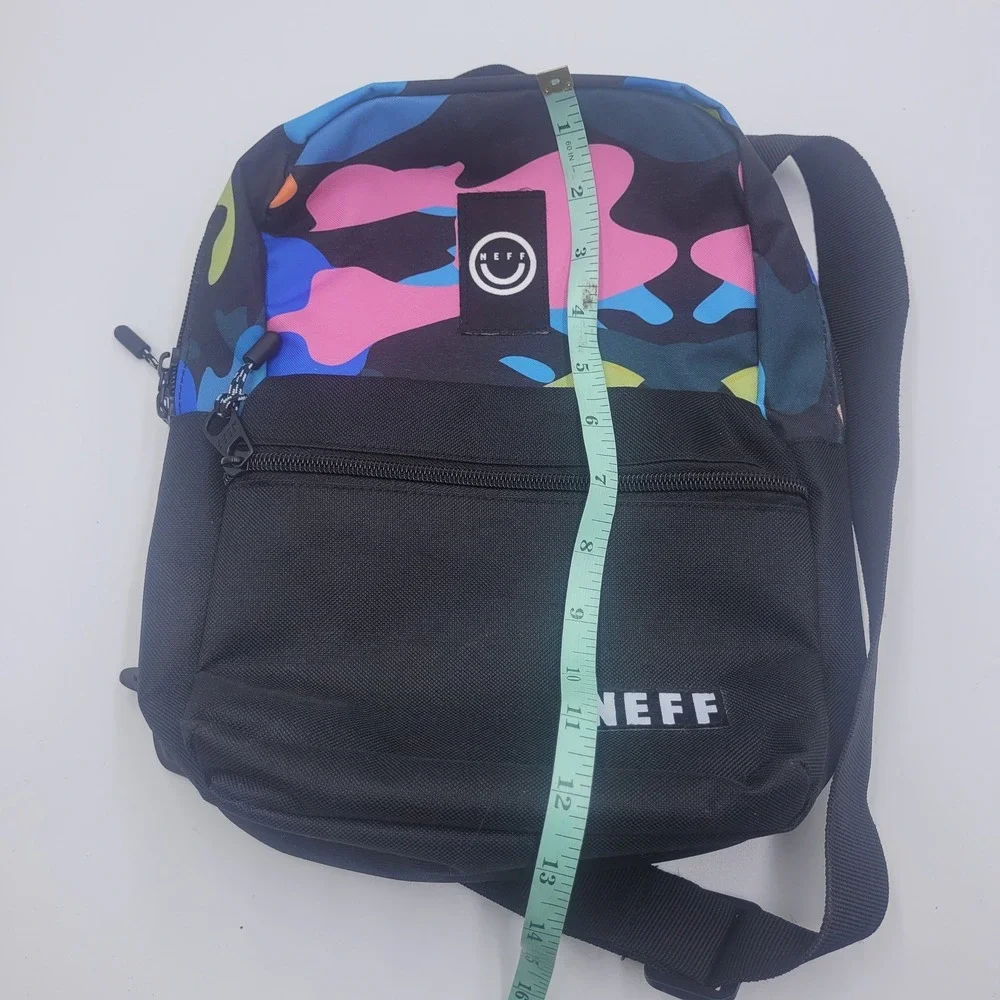 Neff Mini Sling Backpack Multicolor Camo Black Front Pocket Adjustable Strap